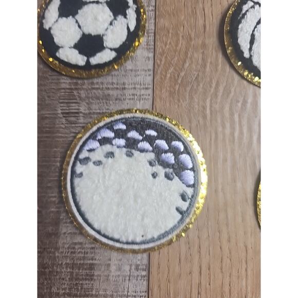 #9665 8pk Chenille Sports Ball Embroidered Patch 8-Pack Iron On NEW - Picture 7 of 9